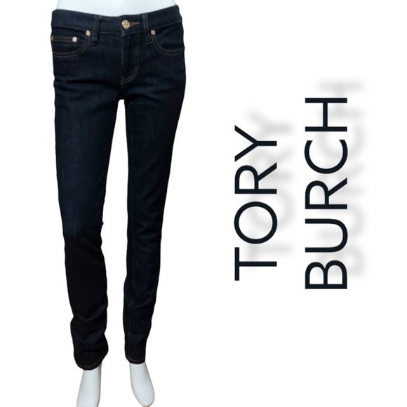 TORY BURCH | Denim Dark Blue Super Skinny Jeans Size 26 - Picture 1 of 8